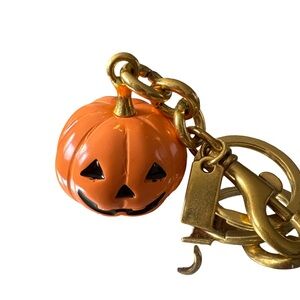 Pumpkin Keychain with Gold Hardware
